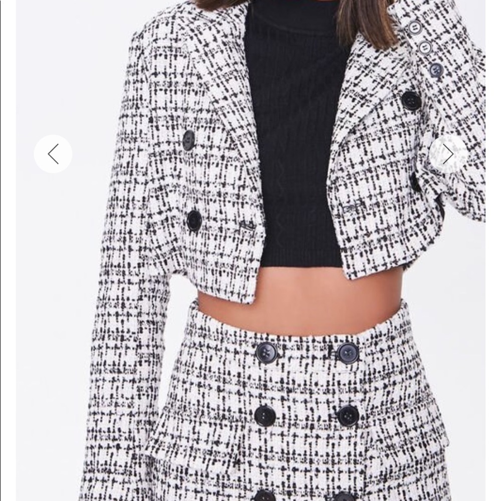 Forever 21 Tweed Cropped Blazer & Skirt